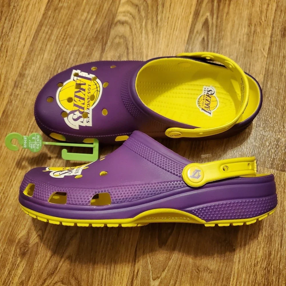 Crocs x Los Angeles Lakers Classic Clogs Men 8 Women‎ 10 Purple Slip On New